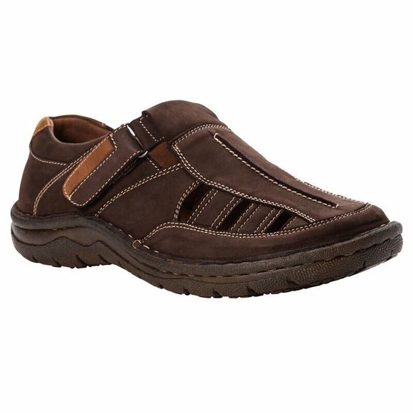 Propet Jack Fisherman Men Sz 12 M / EU 46 Coffee Brown Casual Sandals MSA013 NEW